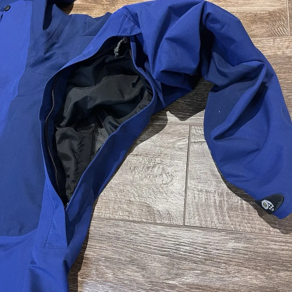Mountain Hardware Jacket Men's Large Blue Gore-Tex Performance Shell Coat READ